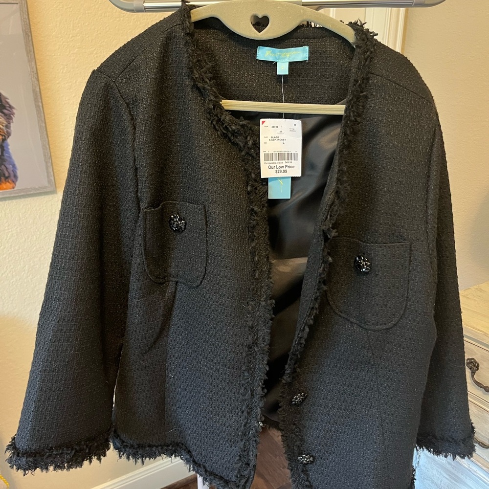 Chic Black Textured Blazer